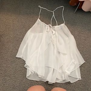 Abercrombie flowey white t-back cami